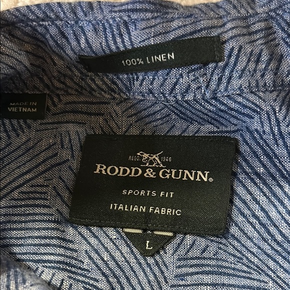 Rodd & Gunn Blue Casual Button Down Shirt. Large Linen - Picture 7 of 8